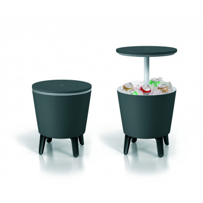 Keter Zahradní Cool Bar Rattan 30L Antracit, 43,7x43,7x44,3cm